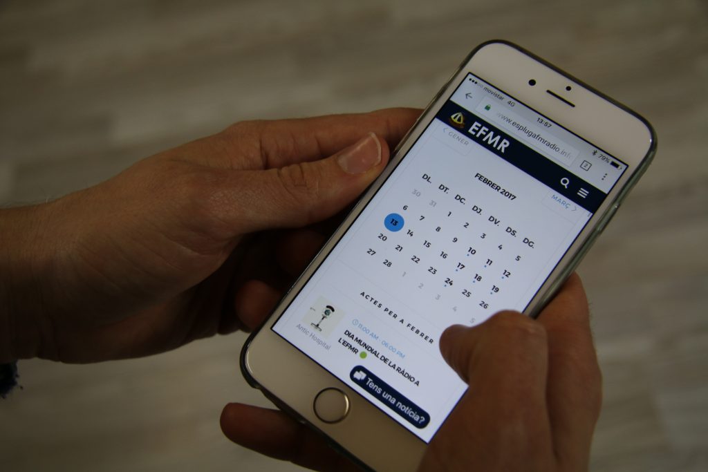 La nova agenda de l'EFMR, consultable des del mòbil. (Gerard Bosch)