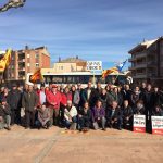 El grup d’espluguins, a l’arribar de Barcelona. (Foto: Antoni Sabaté)