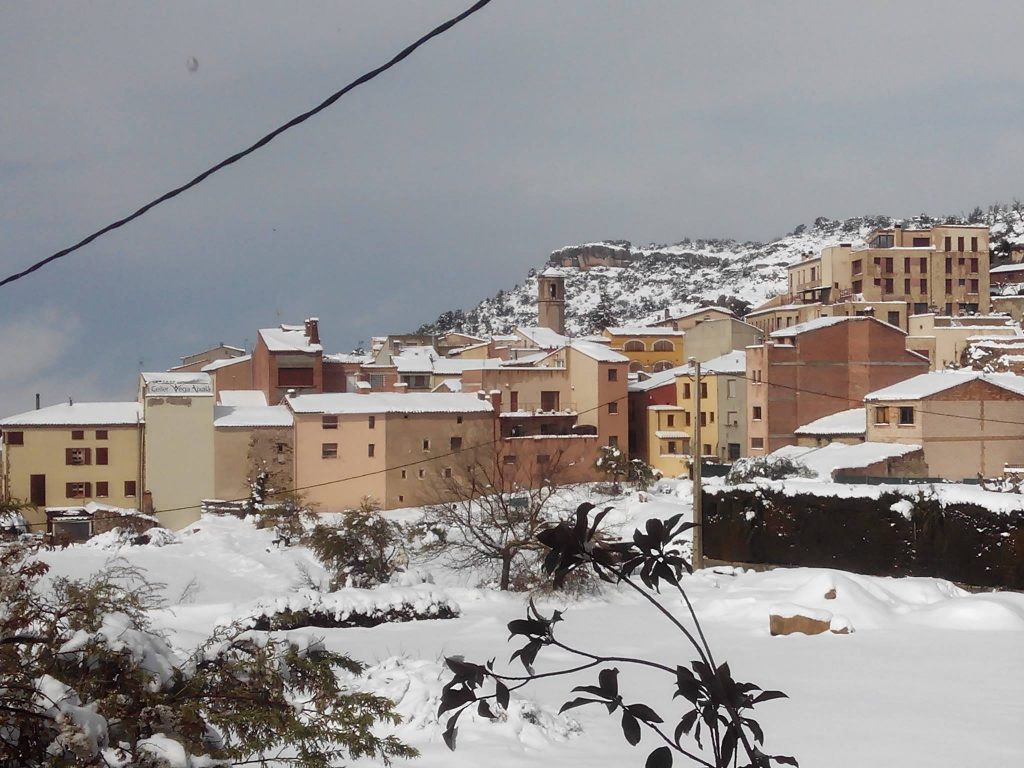 La nevada, a Vilanova de Prades. (Foto: Ajuntament de Vilanova de Prades)