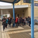 L'estrena de la Ruta de l'Escanyapobres, a l'estació de l'Espluga. (Foto: Xavier Lozano)