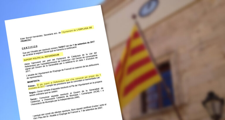 L’Ajuntament de l’Espluga signa el decret a favor del referèndum